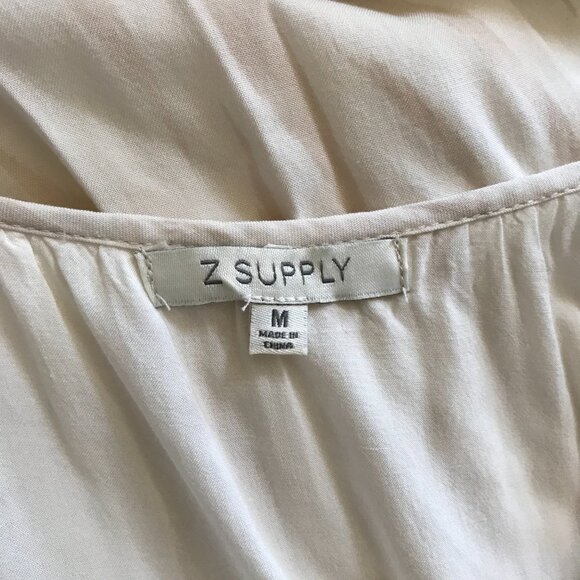 Z Supply Lido Slub Midi Maxi Dress Womens Medium Cream Ivory Sleeveless Tiered - Picture 6 of 15